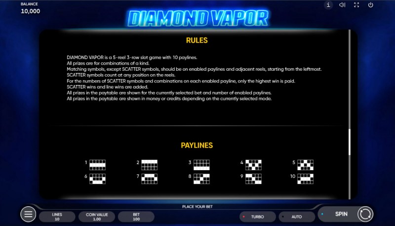 Diamond Vapor :: General Game Rules
