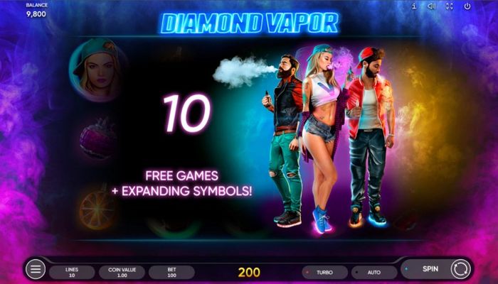 Diamond Vapor :: 10 free spins awarded