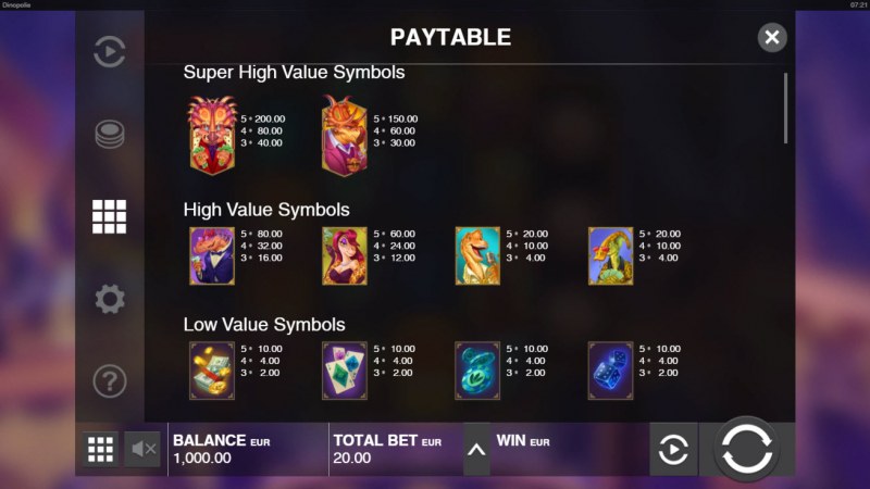 Paytable