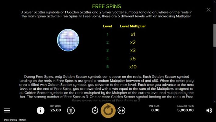 Disco Danny :: Free Spins Rules
