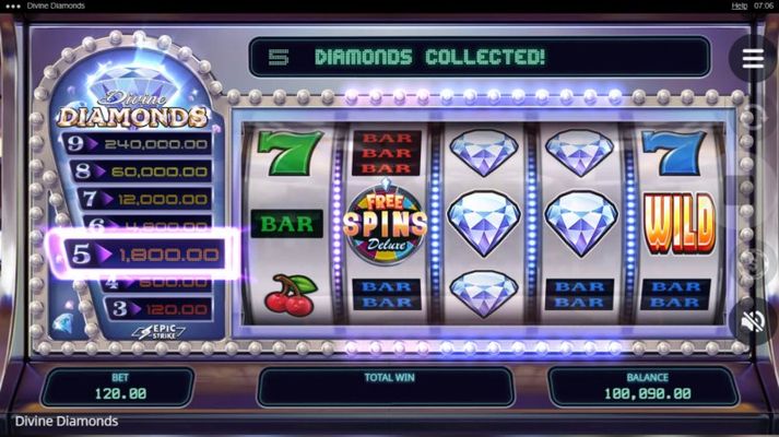 Divine Diamonds :: Diamond Scatter Win