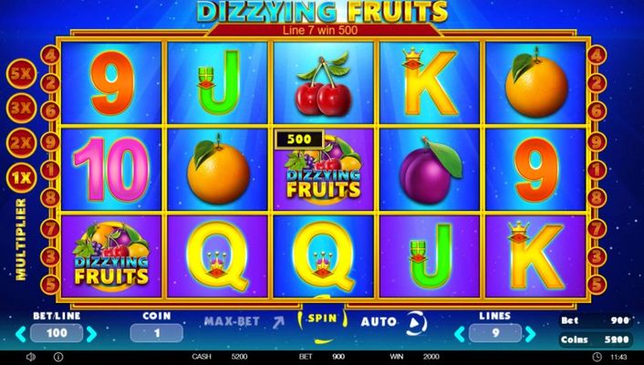 Dizzying Fruits :: Multiple winning paylines