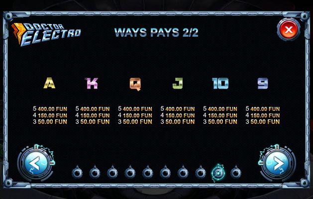 Paytable - Low Value Symbols