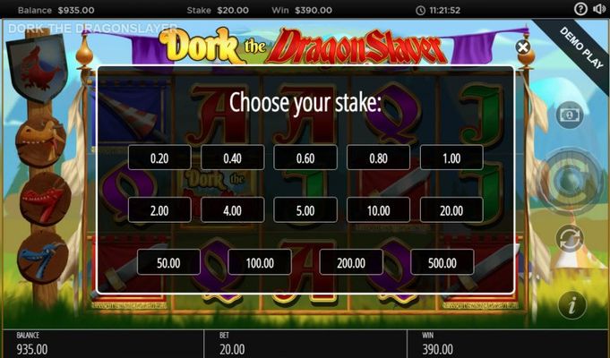 Dork the Dragon Slayer :: Available Betting Options