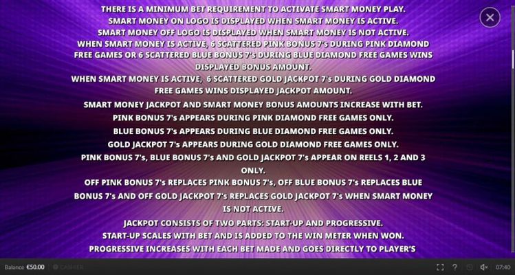 Smart Money Jackpot Feature Rules