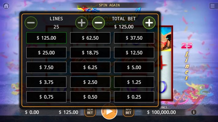 Dragon Boat :: Available Betting Options