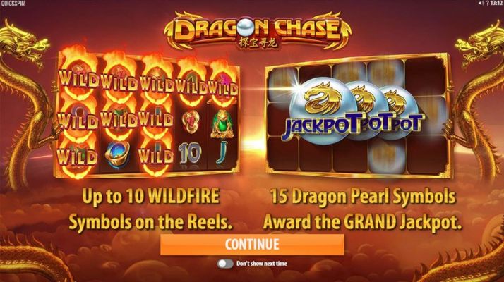 Play slots at Casinia: Casinia featuring the Video Slots Dragon Chase with a maximum payout of $117,000
