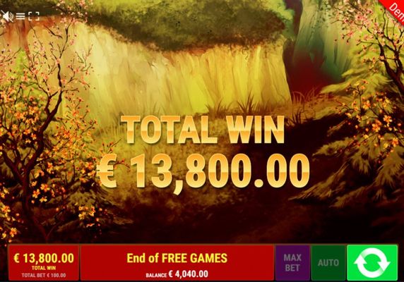 Total free spins payout