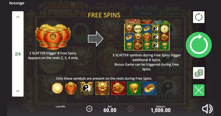 Dragon Pearls Hold and Win :: Free Spins Rules