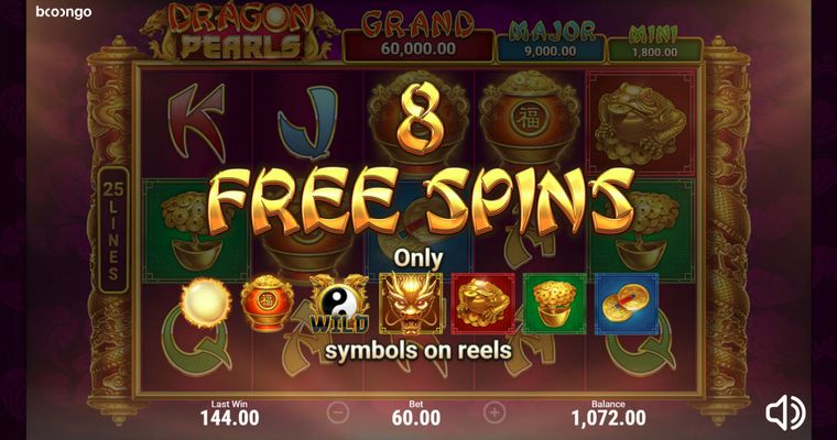 Dragon Pearls Hold and Win :: 8 Free Spins Awarded