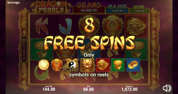 8 Free Spins Awarded