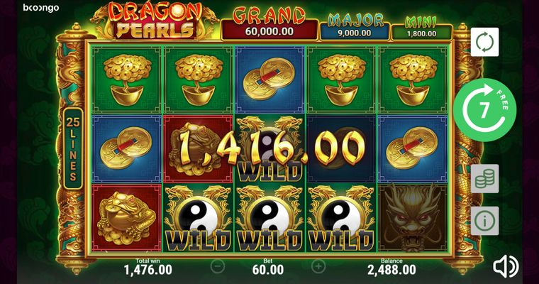 Dragon Pearls Hold and Win :: Free Spins Game Board