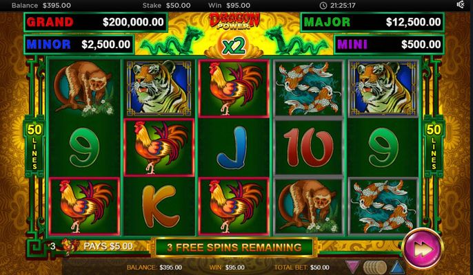 Dragon Power :: Free Spins Game Board