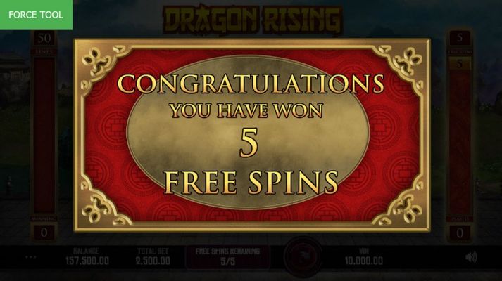 Dragon Rising :: 5 Free Spins Awarded