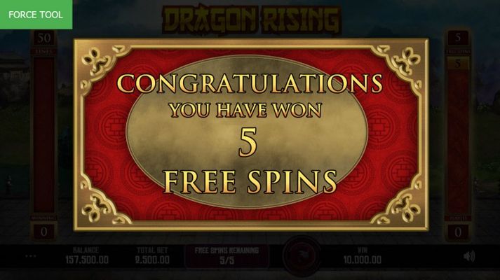 5 Free Spins Awarded