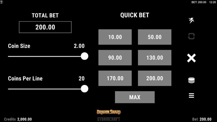 Dragon Shard :: Available Betting Options