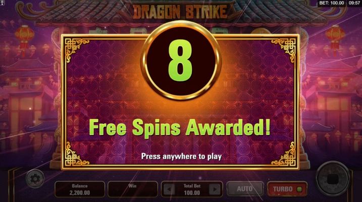 8 Free Spins Awarded