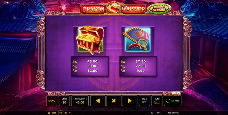Paytable - Medium Value Symbols