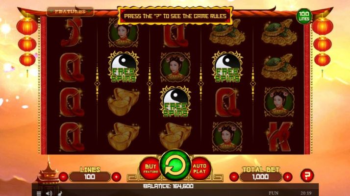 Scatter symbols triggers the free spins feature