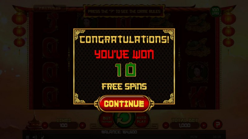 10 Free Spins Awarded