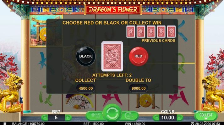 Dragon's Flower :: Black or Red Gamble Feature