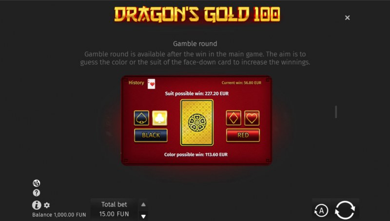 Dragon's Gold 100 :: Gamble feature