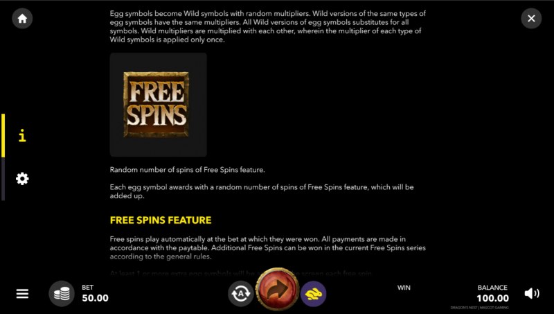 Dragon's Nest :: Free Spin Feature Rules