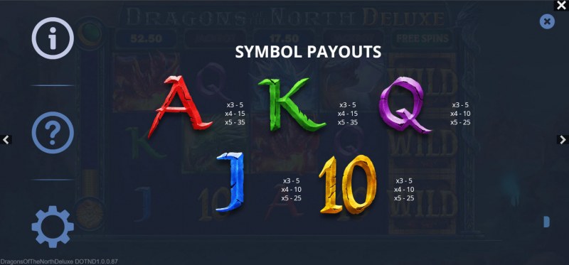 Paytable - Low Value Symbols