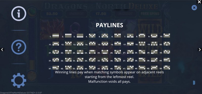 Paylines 1-50