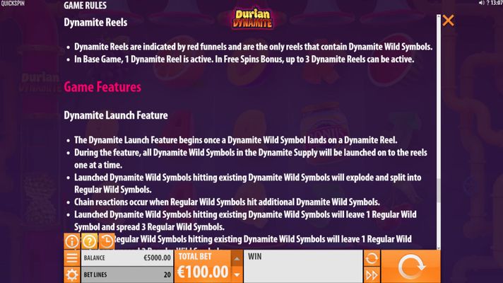 Durian Dynamite :: Feature Rules