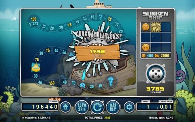 Sunken Ship Bonus Game Board