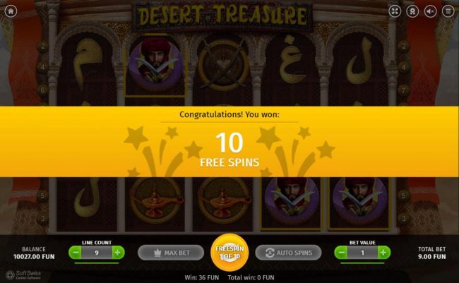 10 Free Spins awarded.