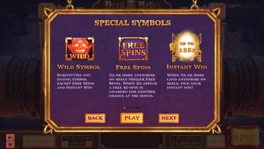 wild, free spins and instant win rules