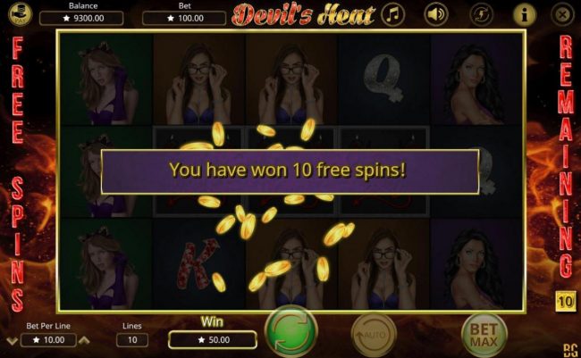 10 Free Spins awarded