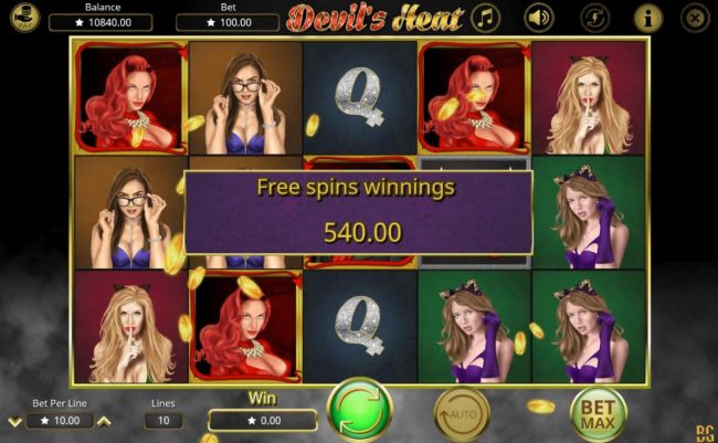 Free Spins Total Winnings 540.00