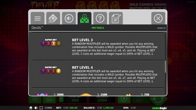 Bet Levels 3 and 4