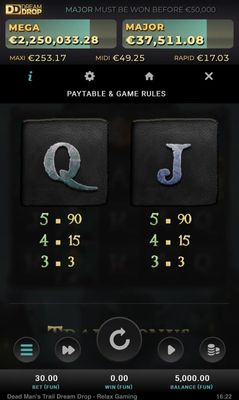 Low Value Symbols Paytable 2