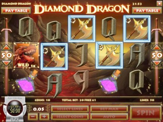 Four golden axe scatter symbols triggers the free spins feature.