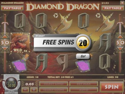 20 Free Spins awarded.