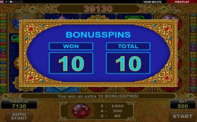 An additional 10 Free Spins awarded