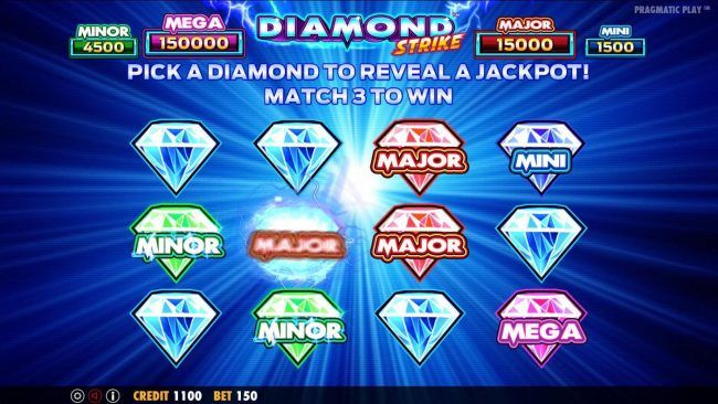 Pick diamonds and match 3 same symbols to win that jackpot