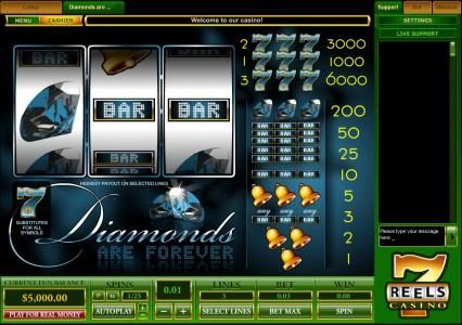 this video slot game is a 3 reel slot with 3 paylines.
