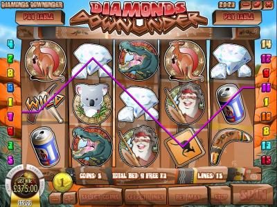 three of a kind triggers a $375 jackpot