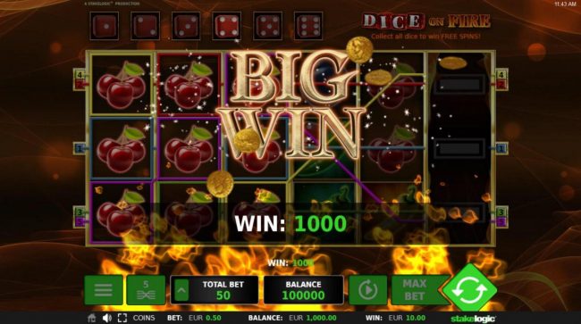 A 1000 coin Big Win!