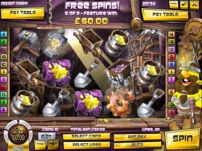 free spins feature pays out a $60 jackpot