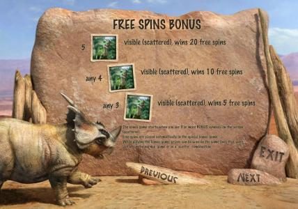 FREE SPIN BONUS - The bonus game starts when you see or more BONUS symbols on the screen (scattered).