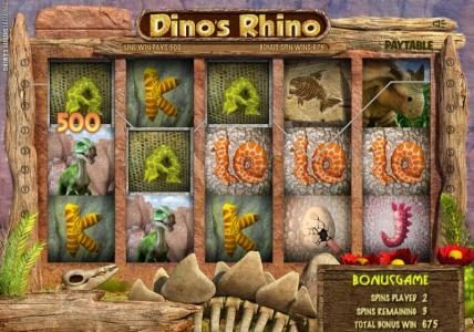 here is an example of a 500 coin big win jackpot awarded during free spins bonus round.
