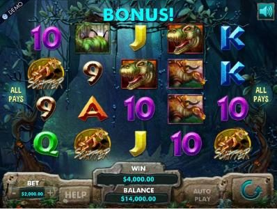 Three scatter symbols trigger the bonus free spins feature and a $4,000 jackpot