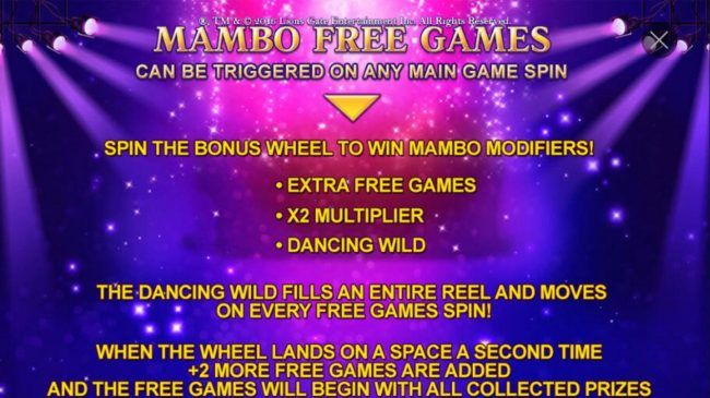 Mambo Free Games can be triggered on any main game spin.