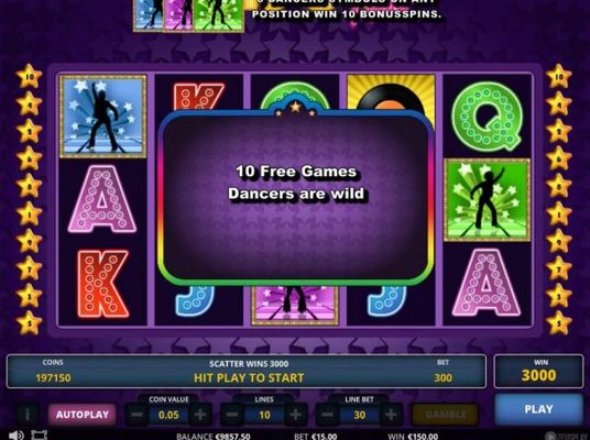 10 Free Games with dancers wild awarded.